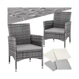 Netto Marken-Discount tectake 2er Set Rattanstuhl, widerstandsfähig, 2 Bezugssets, 59 x 57 x 85 cm Angebot