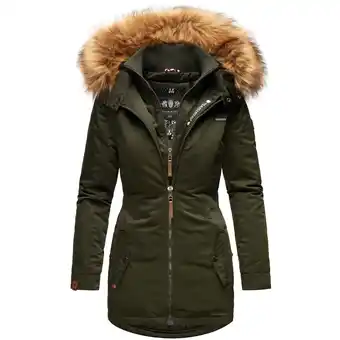 Netto Marken-Discount MARIKOO Damen Eleganter Wintermantel Kurzmantel mit Kunstfellkapuze Sanakoo Angebot