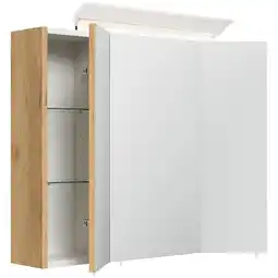 Netto Marken-Discount Spiegelschrank 75cm inkl. Design LED-Lampe und Glasböden weiss hochglanz Angebot