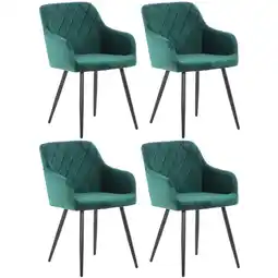 Netto Marken-Discount CLP 4er Set Esszimmerstuhl Shila I Samt I Stoff I Gesteppt I Mit Bodenschonern Angebot