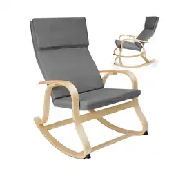 Netto Marken-Discount tectake Schaukelstuhl, mit Armlehnen, Gestell aus Birkenholz, 150 kg, 65 x 94 x 100 cm Angebot