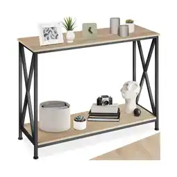Netto Marken-Discount tectake Konsolentisch, Industrial Style, mit 2 Ablagen und seitliche X-Streben, 100 x 35 x 80,5 cm Angebot