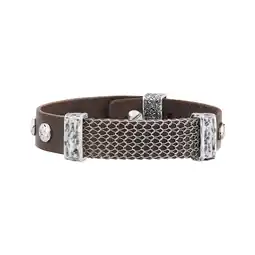 Netto Marken-Discount Seven-24 Armband Edelstahl mit braunem Leder Angebot