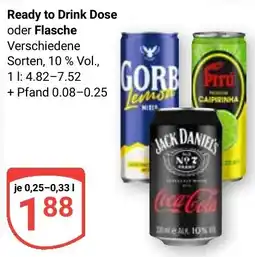 Globus Ready to Drink Dose oder Flasche Angebot