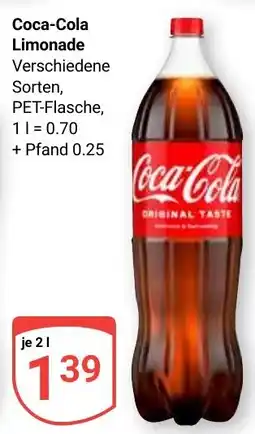 Globus Coca-Cola Limonade Angebot