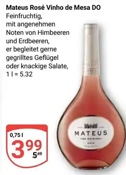 Globus Mateus Rosé Vinho de Mesa DO Angebot