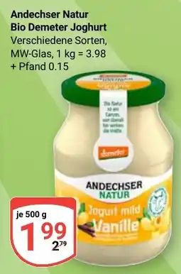 Globus Andechser Natur Bio Demeter Joghurt Angebot