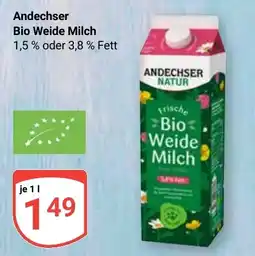 Globus Andechser Bio Weide Milch Angebot