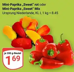 Globus Mini-Paprika,,Sweet" rot oder Mini-Paprika,,Sweet" Mix Angebot
