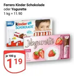 Globus Ferrero Kinder Schokolade oder Yogurette Angebot
