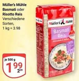 Globus Müller's Mühle Basmati oder Risotto Reis Angebot