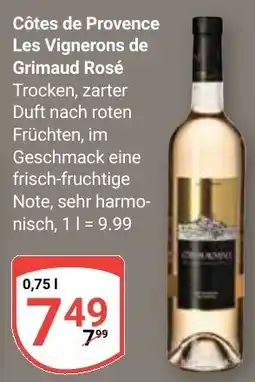 Globus Côtes de Provence Les Vignerons de Grimaud Rosé Angebot