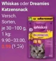 Globus Whiskas oder Dreamies Katzensnack Angebot