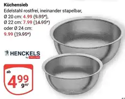 Globus HENCKELS Küchensieb Angebot