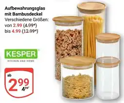 Globus KESPER Aufbewahrungsglas mit Bambusdeckel Angebot