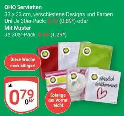 Globus OHO Servietten Angebot