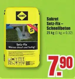 B1 Discount Baumarkt Se Sakret Setz-Fix- Schnellbeton Angebot