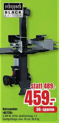 B1 Discount Baumarkt Scheppach Holzspalter HL730 Angebot