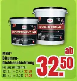 B1 Discount Baumarkt MEM Bitumen- Dickbeschichtung Angebot