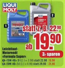 B1 Discount Baumarkt LIQUI MOLY Leichtlauf- Motorenöl Formula Super 15W-40 Angebot