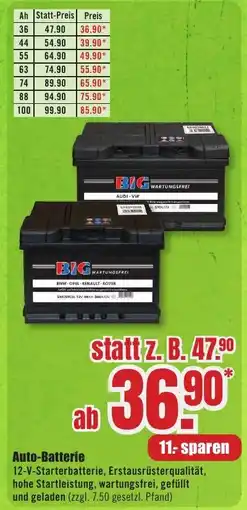 B1 Discount Baumarkt Auto-Batterie Angebot