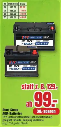 B1 Discount Baumarkt Start-Stopp- AGM-Batterien Angebot