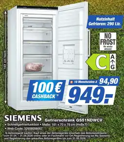 K+B Expert SIEMENS Gefrierschrank GS51NDWCV Angebot