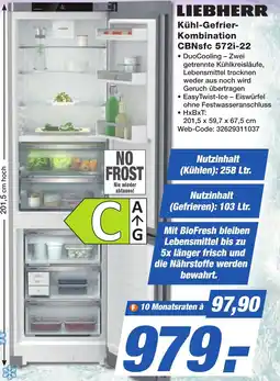 K+B Expert LIEBHERR Kühl-Gefrier Kombination CBNsfc 572i-22 Angebot