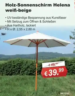 Stabilo Fachmarkt Holz-Sonnenschirm Helena weiß-beige Angebot