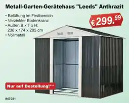 Stabilo Fachmarkt Metall-Garten-Gerätehaus "Leeds" Anthrazit Angebot