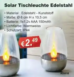 Stabilo Fachmarkt Solar Tischleuchte Edelstahl Angebot