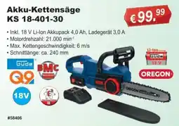 Stabilo Fachmarkt Güde Akku-Kettensäge KS 18-401-30 Angebot