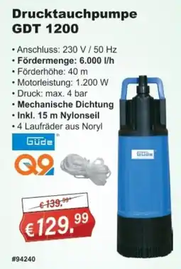 Stabilo Fachmarkt Güde Drucktauchpumpe GDT 1200 Angebot
