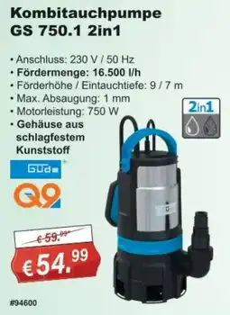 Stabilo Fachmarkt Güde Kombitauchpumpe GS 750.21 2in1 Angebot