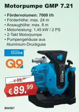Stabilo Fachmarkt Güde Motorpumpe GMP 7.21 Angebot