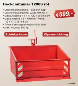 Stabilo Fachmarkt Heckcontainer 1200S rot Angebot