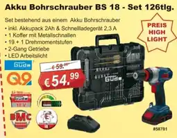 Stabilo Fachmarkt Güde Akku Bohrschrauber BS 18 - Set 126tlg. Angebot