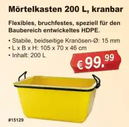 Stabilo Fachmarkt Mörtelkasten 200 L, kranbar Angebot