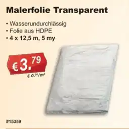 Stabilo Fachmarkt Malerfolie Transparent Angebot
