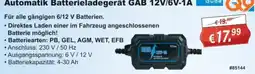 Stabilo Fachmarkt Gude Automatik Batterieladegerät GAB 12V/6V-1A Angebot