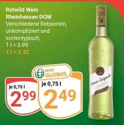 Globus Rotwild Wein Rheinhessen DQW Angebot