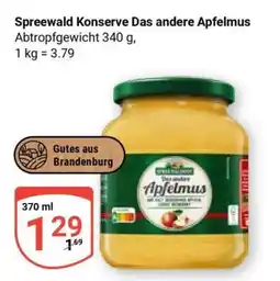 Globus Spreewald Konserve Das andere Apfelmus Angebot