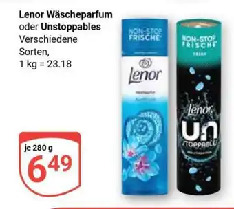Globus Lenor Wäscheparfüm oder Unstoppables Angebot