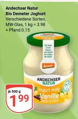 Globus Andechser Natur Bio Demeter Joghurt Angebot
