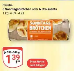 Globus Cerelia 6 Sonntagsbrötchen oder 6 Croissants Angebot