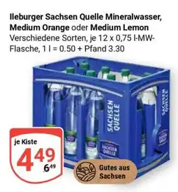Globus Ileburger Sachsen Quelle Mineralwasser, Medium Orange oder Medium Lemon Angebot
