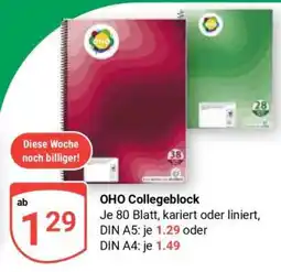 Globus OHO Collegeblock Angebot