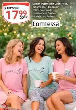 Globus Damen-Pyjama mit Capri-Hose, -Shorty oder -Sleepshirt Angebot