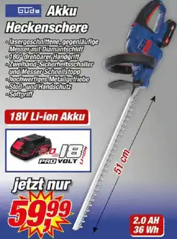 Posten Börse Güde Akku Heckenschere Angebot