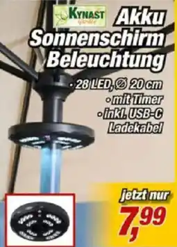 Posten Börse KYNAST Akku Sonnenschirm Beleuchtung Angebot